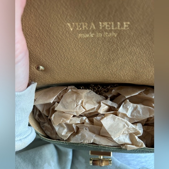 VERA PELLE | OLIVE GREEN HANDBAG | MADE IN ITALY | REAL ITALIAN LEATHER | NWT - Picture 5 of 5